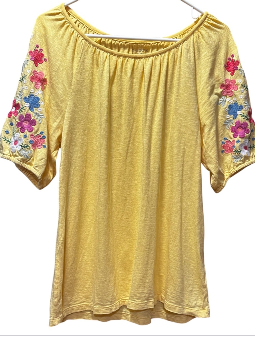 Talbots Yellow Embroidered  Women’s Top
